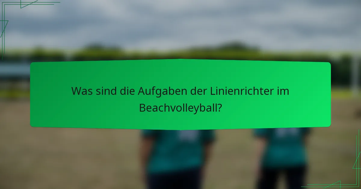 Was sind die Aufgaben der Linienrichter im Beachvolleyball?