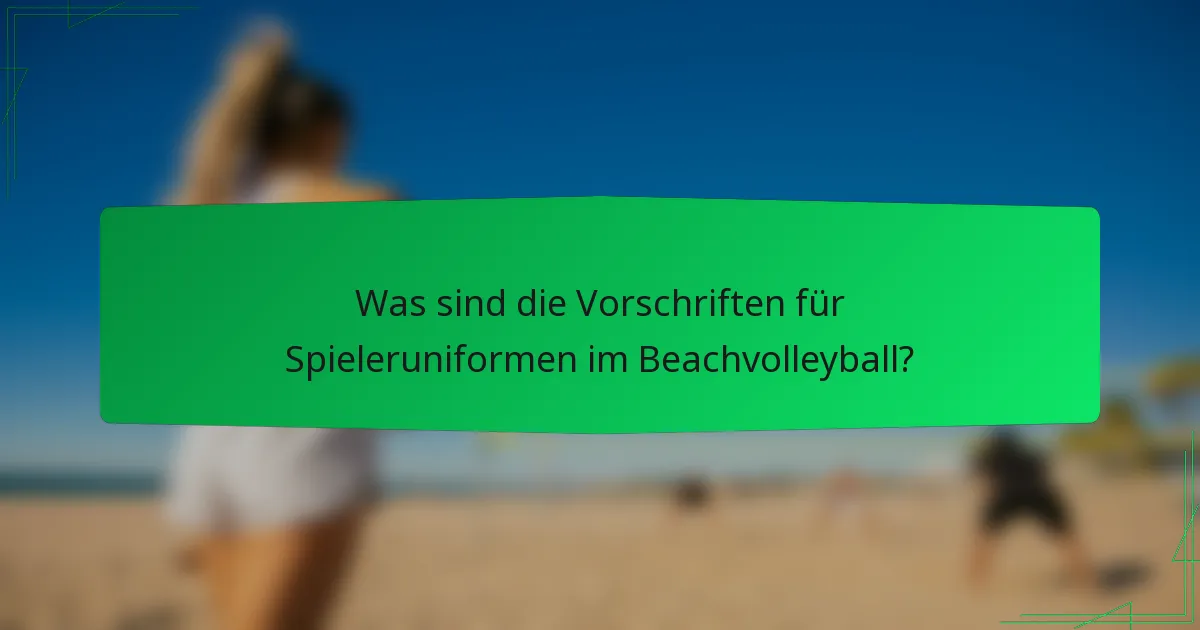 Was sind die Vorschriften für Spieleruniformen im Beachvolleyball?