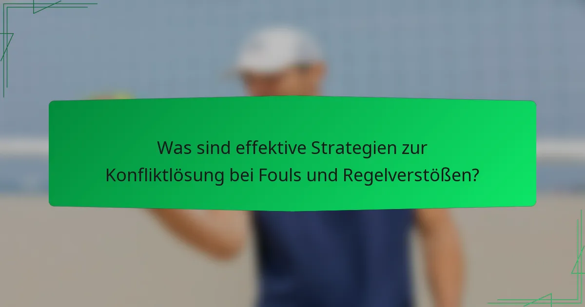 Was sind effektive Strategien zur Konfliktlösung bei Fouls und Regelverstößen?