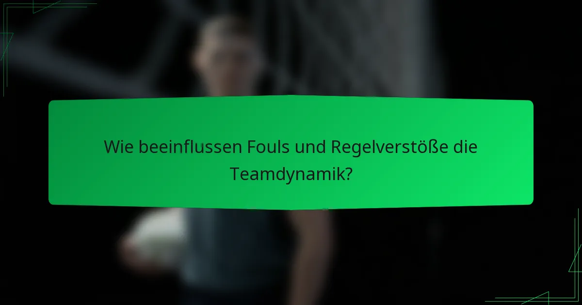 Wie beeinflussen Fouls und Regelverstöße die Teamdynamik?